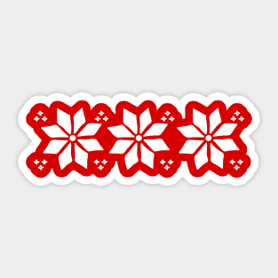 Retro Christmas Poinsettia Sticker